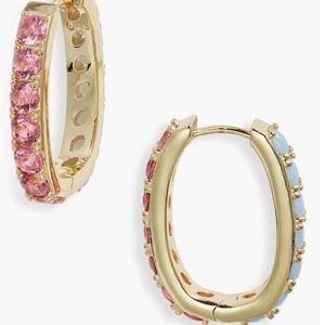 Kendra Scott Chandler Gold Hoop Earrings in Gold Pink Blue Mix